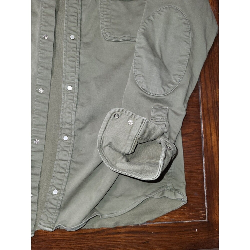 &SONS Sunday Shirt Army Green Men's XL Heritage Workwear Utility Snap Overshirt - Picture 9 of 16